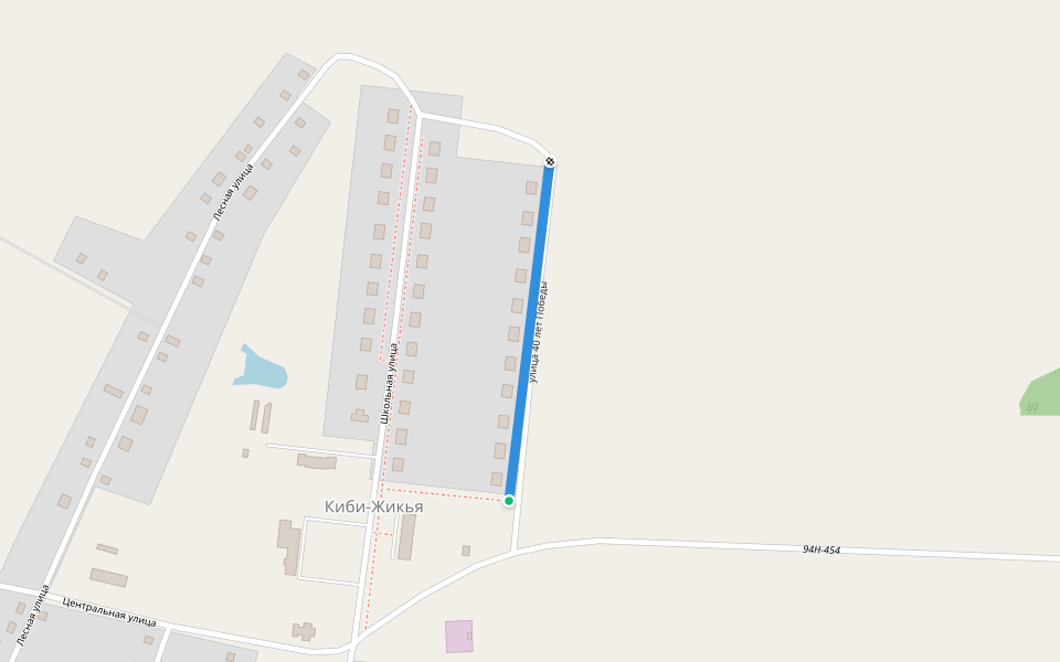 улица 40 лет Победы walking route map in Kibi-Zhik'ya