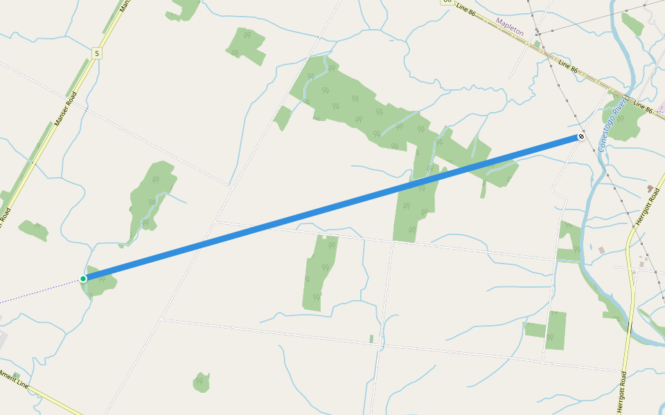 G2G walking route map in Linwood