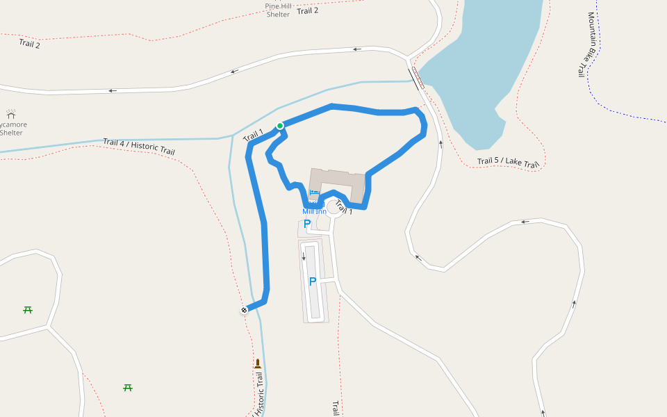 Trail 1 walking route map in Mitchell
