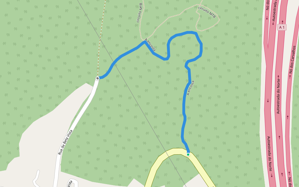 A encosta walking route map in Perosinho