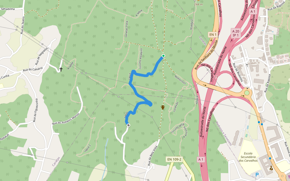 rapid walking route map in Canelas