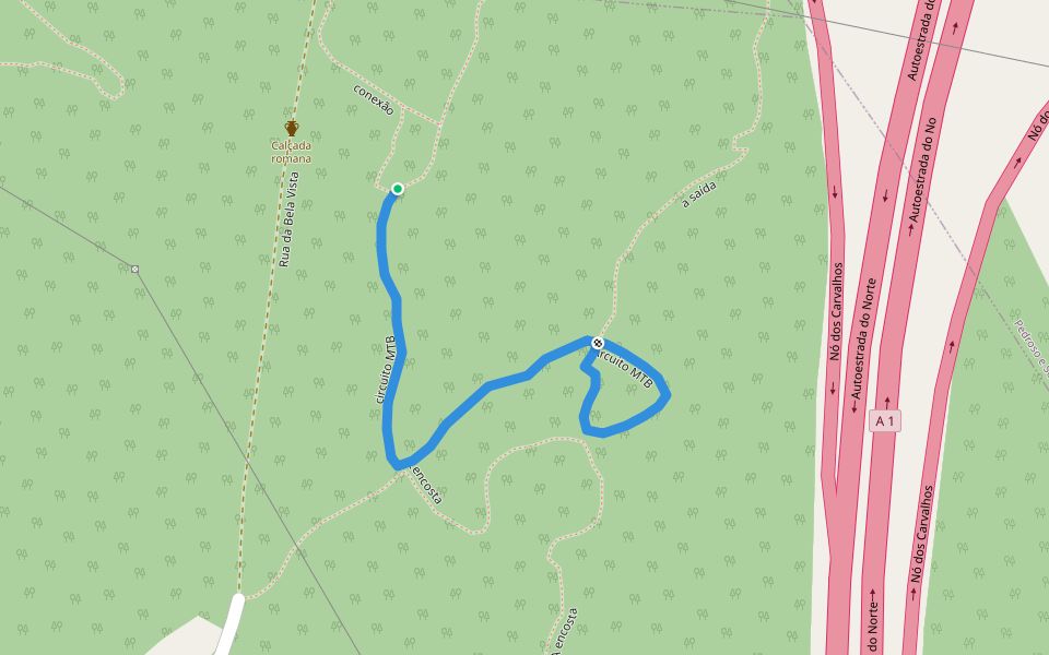 circuito MTB walking route map in Perosinho