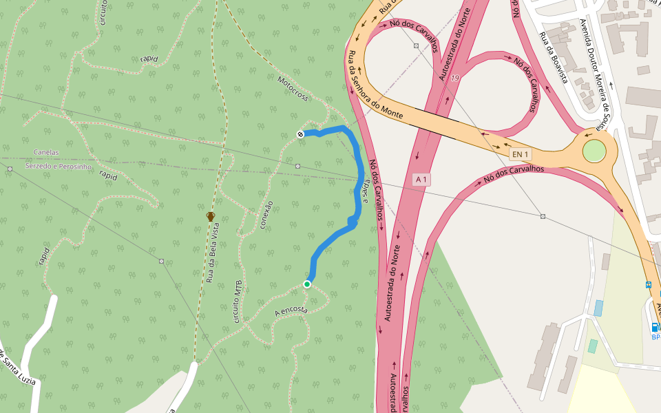 a saída walking route map in Perosinho