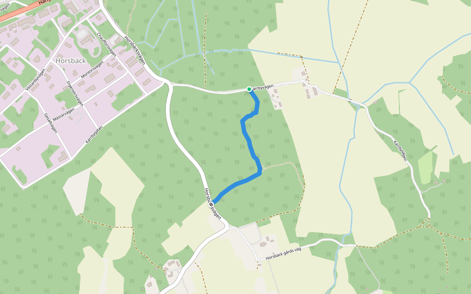 Heppastigen walking route map in Langansböle