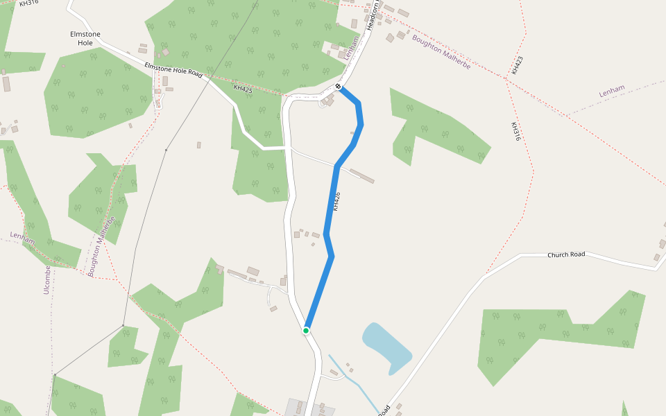 KH426 walking route map in Grafty Green