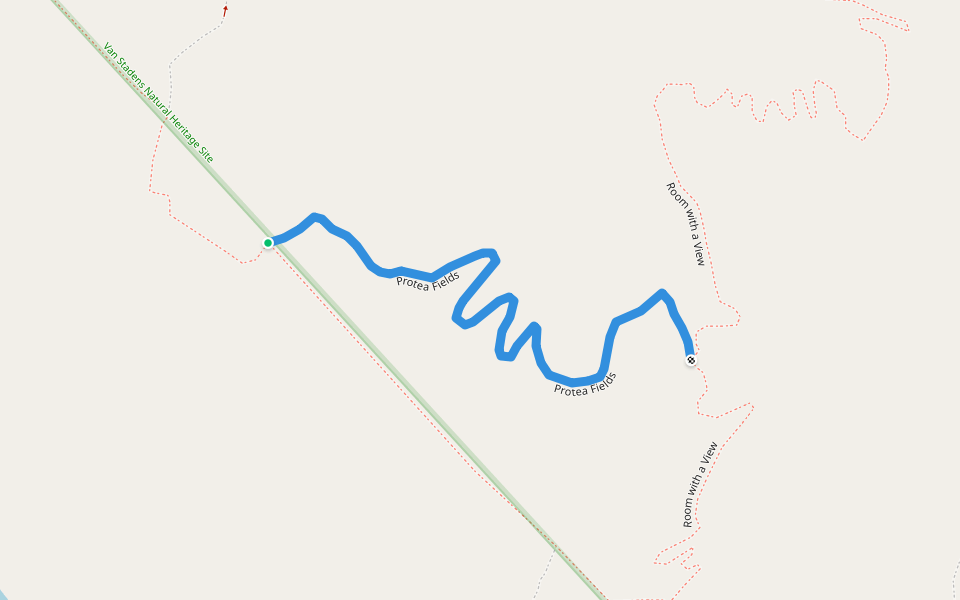 Protea Fields walking route map in Thornhill