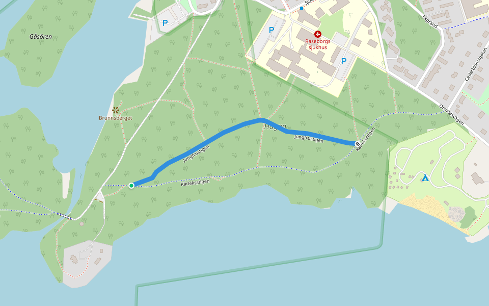 Jungfrustigen walking route map in Helsinki