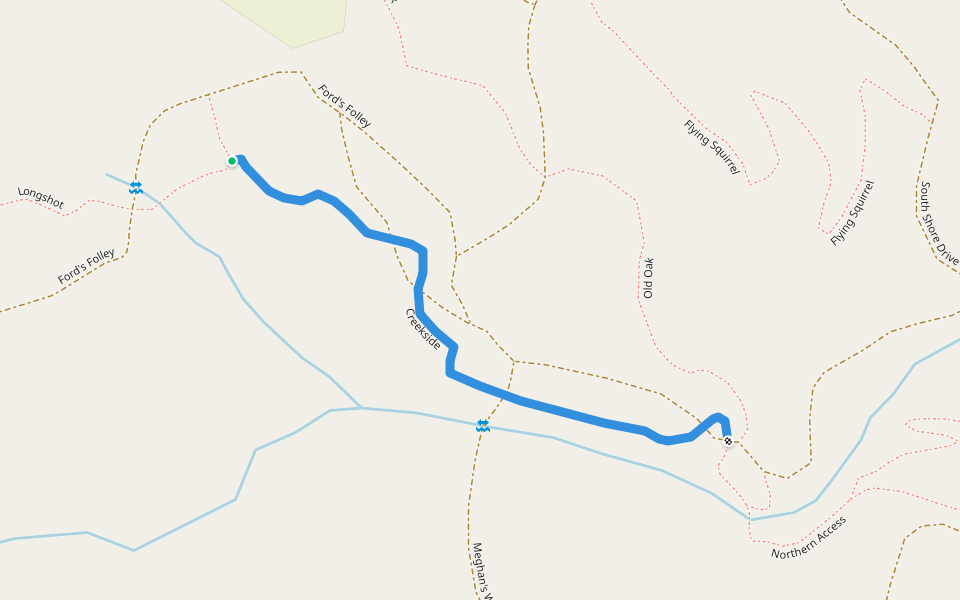Creekside walking route map in Winsted