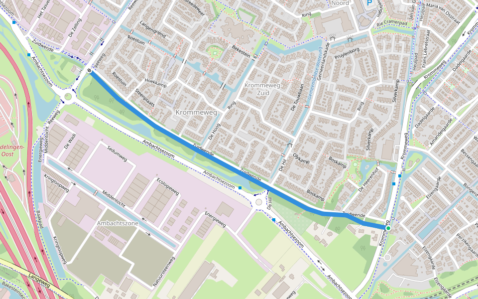 Zuidwende walking route map in Hendrik-Ido-Ambacht