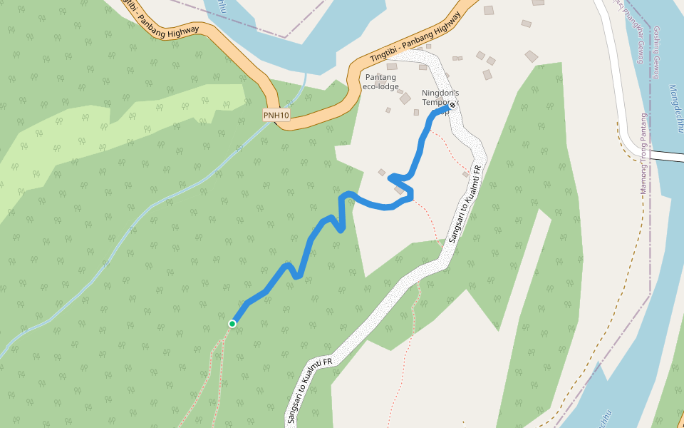 Sangsari to Panabi foot path walking route map in Panka