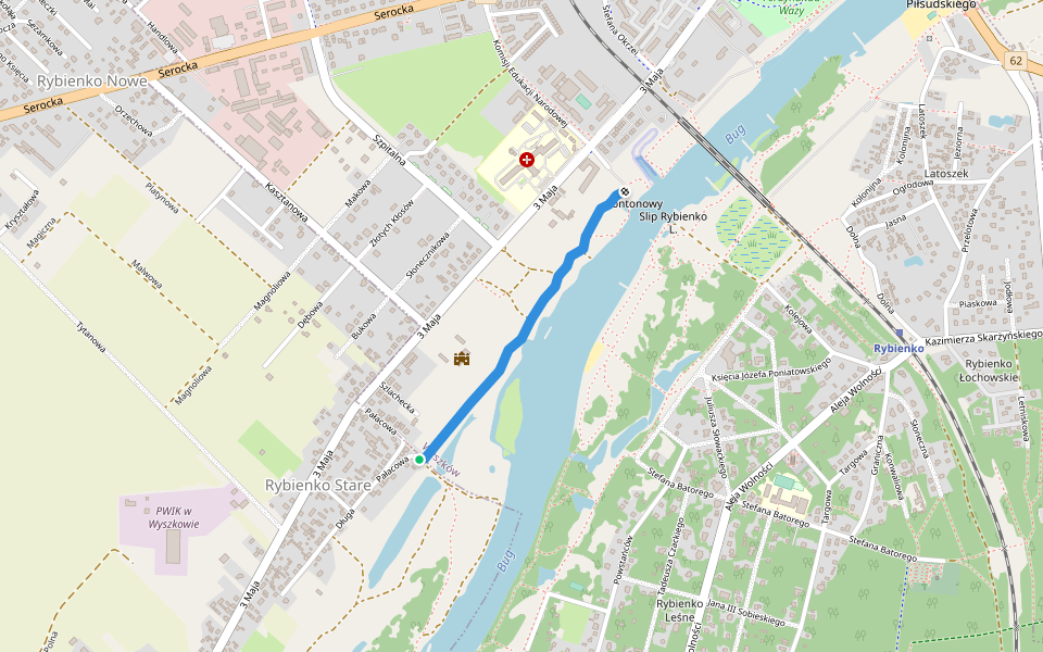 Ścieżka edukacyjna walking route map in Rybienko Stare