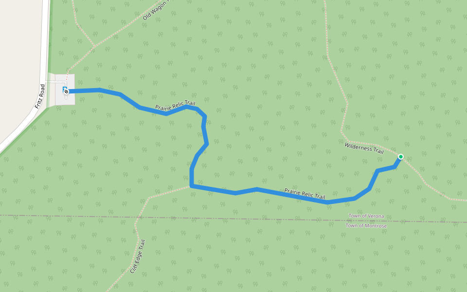 Prairie Relic Trail walking route map in Verona