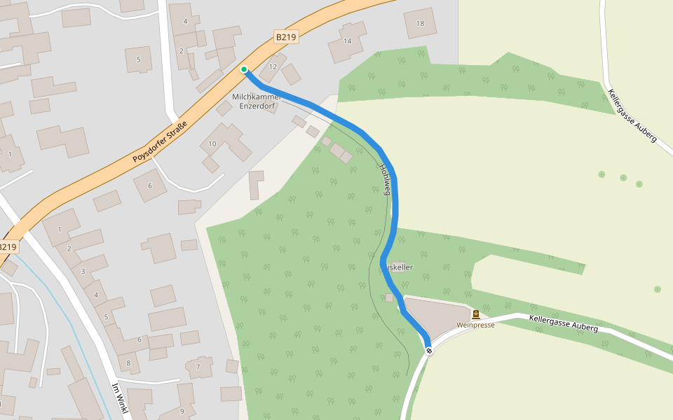 Hohlweg walking route map in Enzersdorf bei Staatz