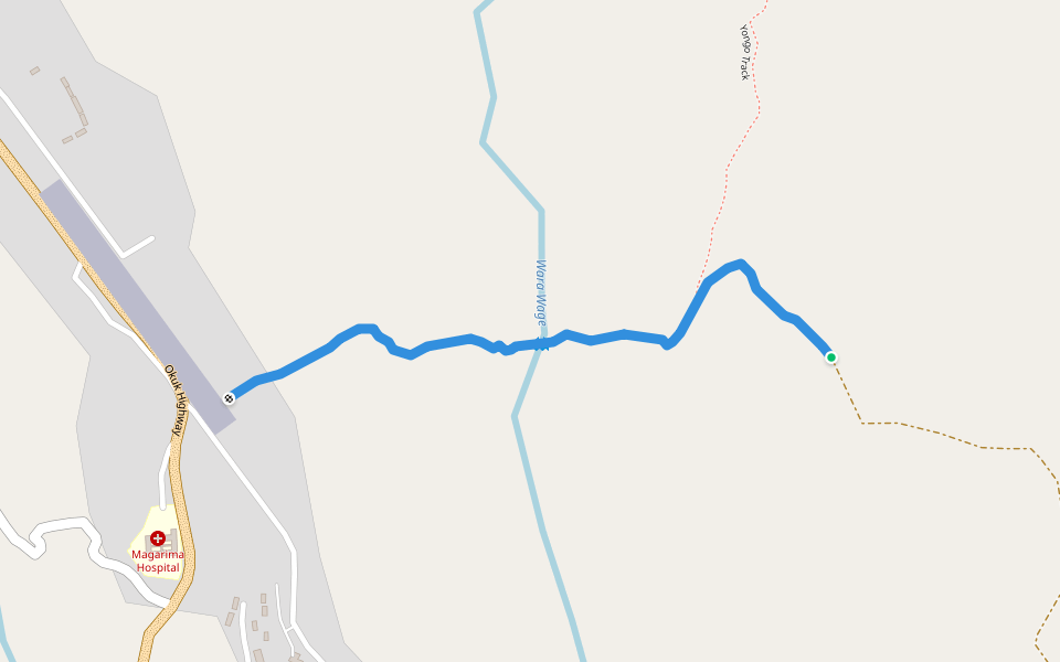 Porodaka Station Track walking route map in Tigisbi