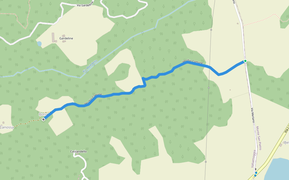 Vecchio Comune walking route map in Savigno