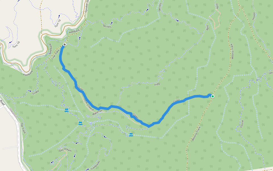 Glider walking route map in Tewantin
