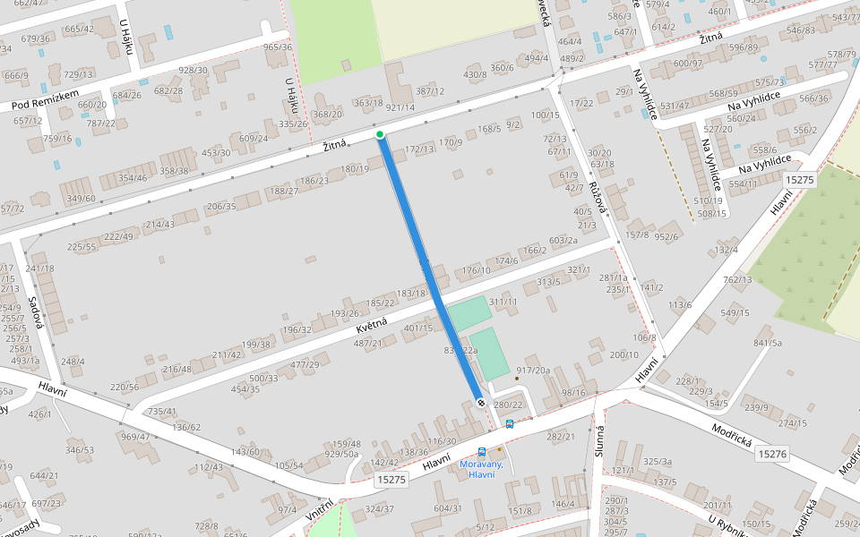 Žitná walking route map in Moravany