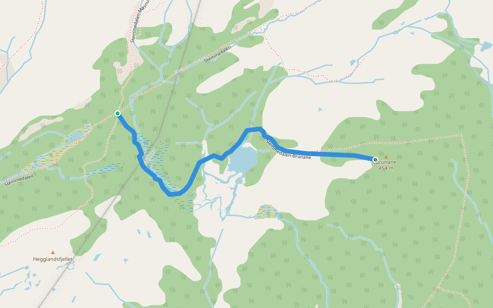 Stemmedalen-Brunane walking route map in Osøyro