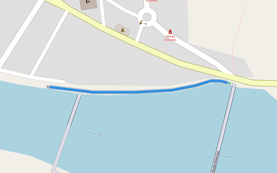 Osmancık Kızılırmak Sahil Yolu walking route map in Osmancık