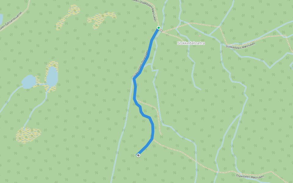 Stokkedalen-Ospedalen walking route map in Søfteland