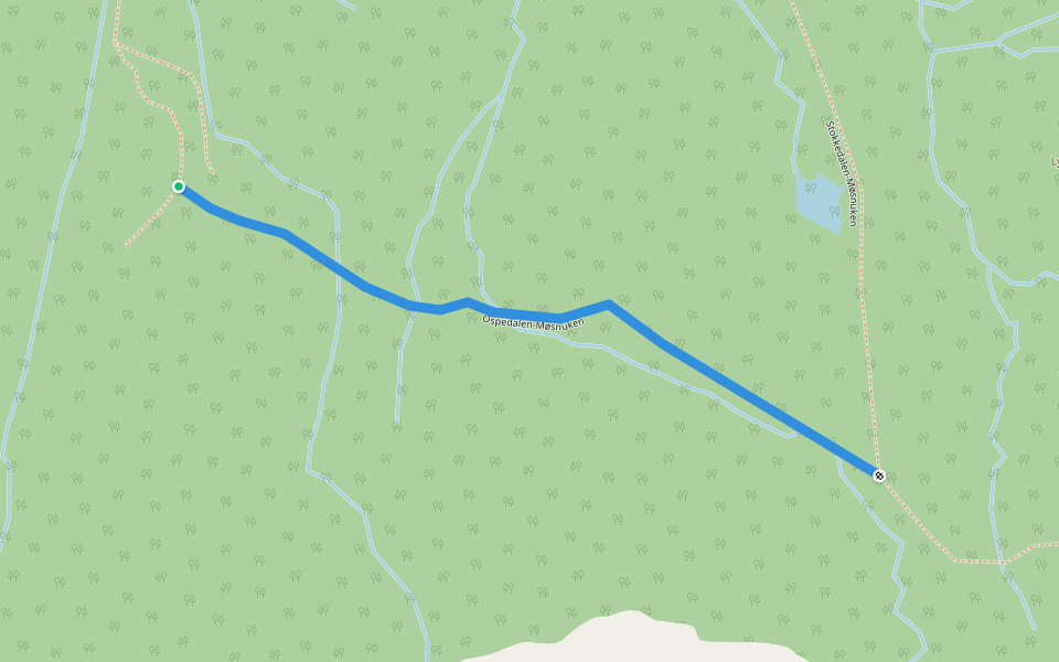 Ospedalen-Møsnuken walking route map in Syfteland