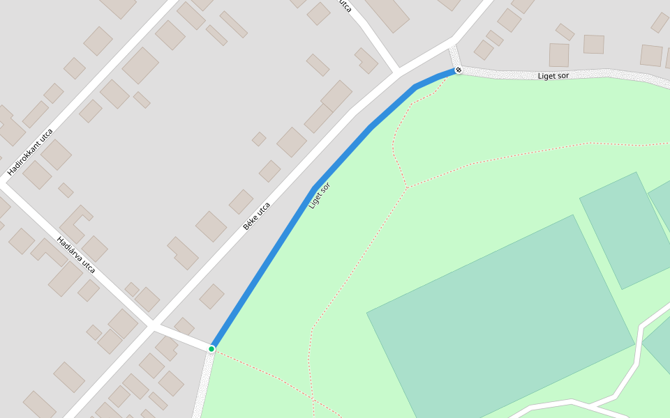 Liget sor walking route map in Mosonmagyaróvár