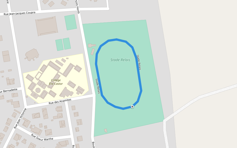 Stade Relais walking route map in Sinnamary