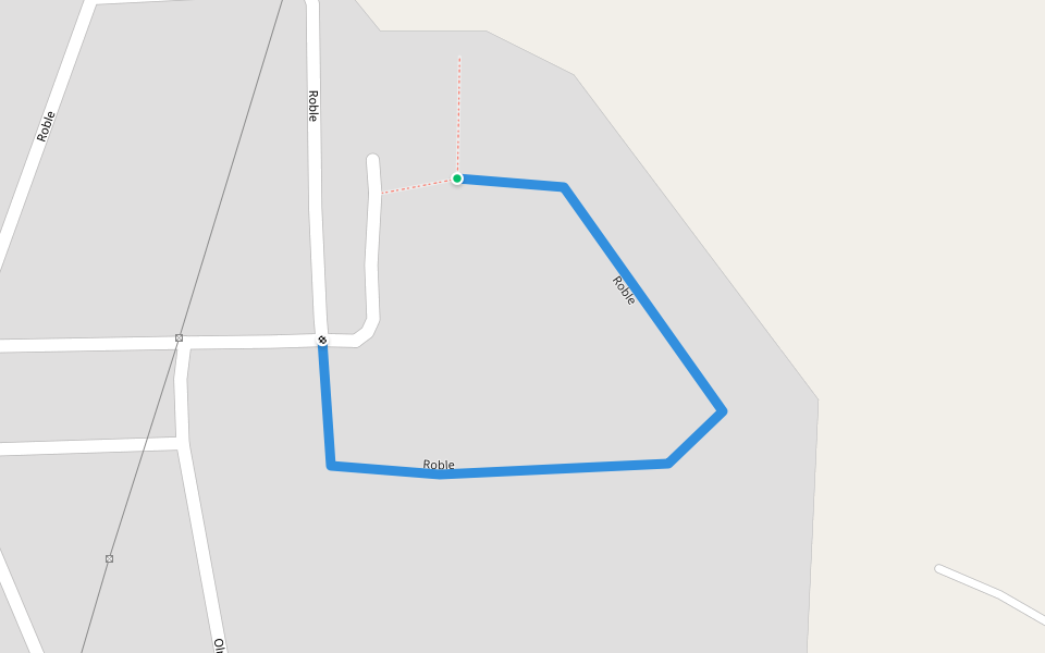 Roble walking route map in San Juan de los Lagos