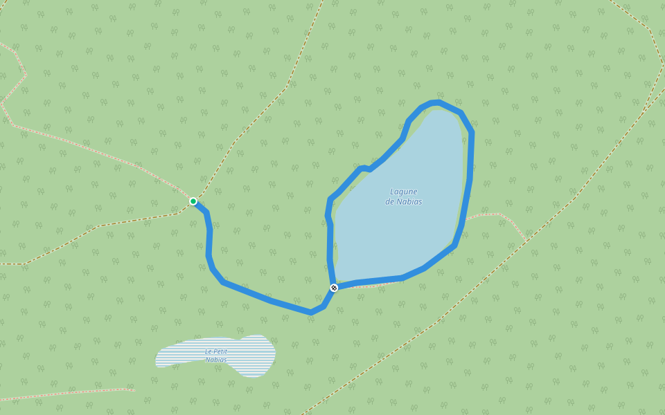 Parcours pédestre des Lagunes de Nabias walking route map in Arue