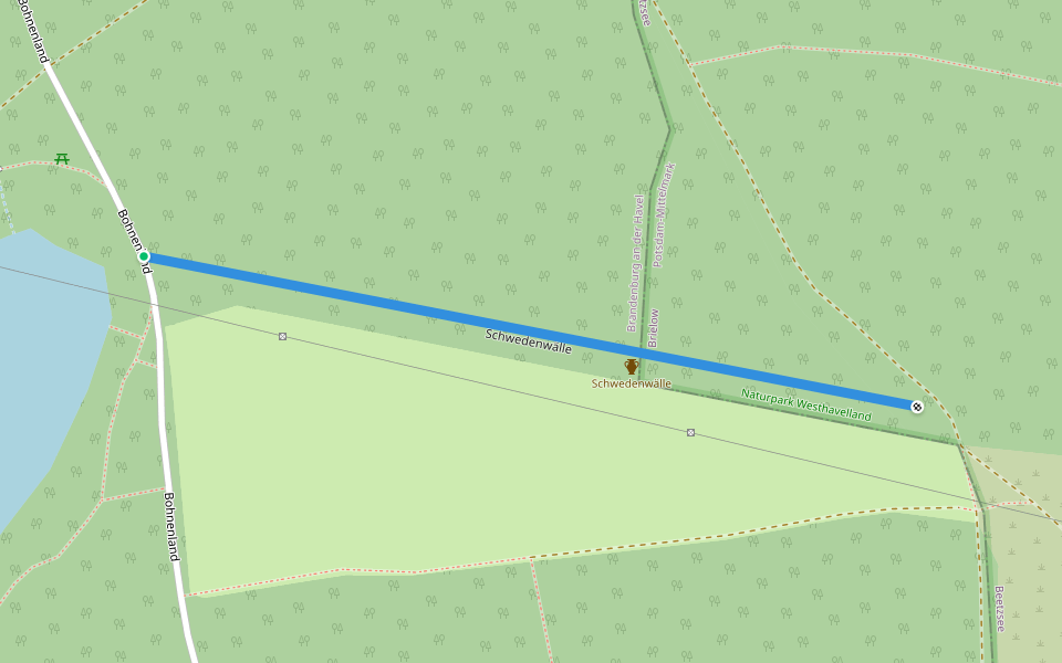 Schwedenwälle walking route map in Brandenburg an der Havel