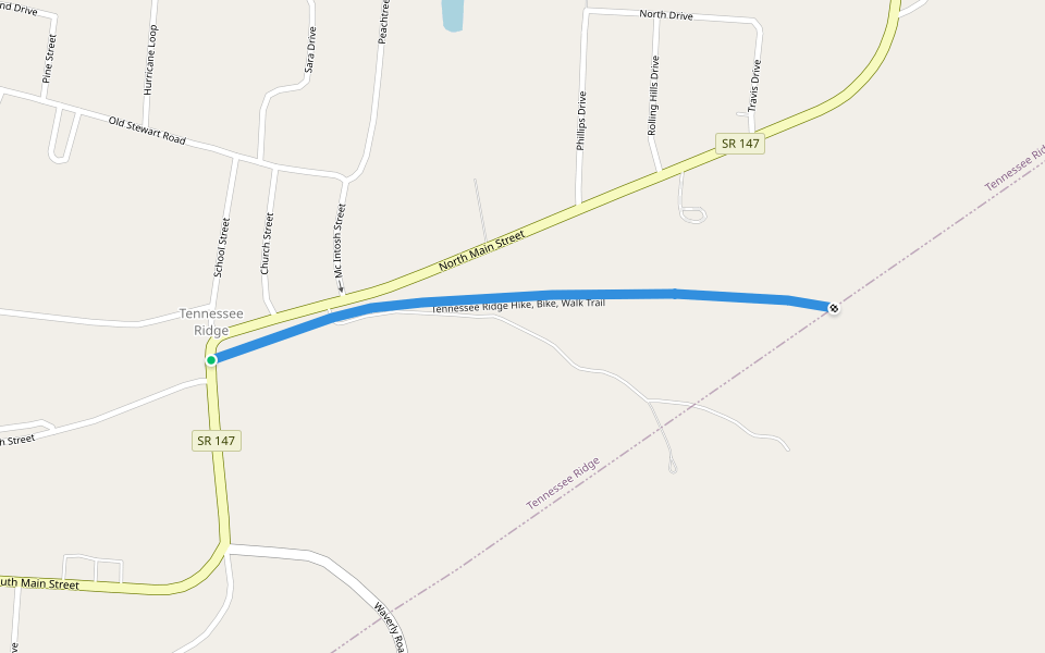 Tennessee Ridge Hike, Bike, Walk Trail walking route map in Tennessee Ridge