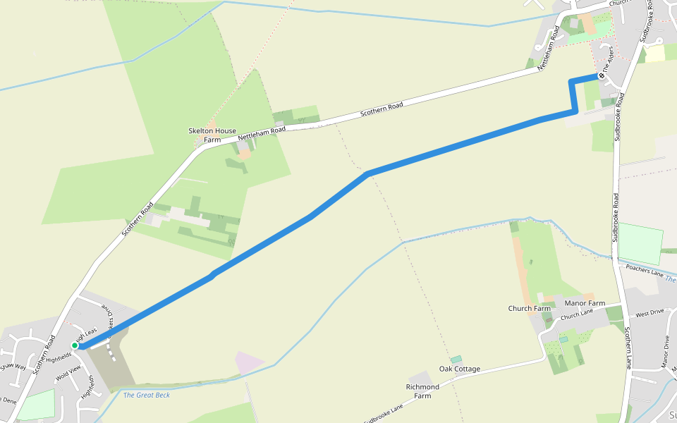 The Scothern walking route map in Nettleham