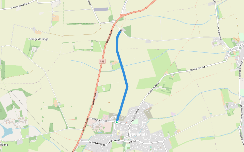 The Heath walking route map in Nettleham
