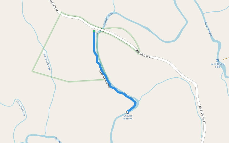 Chauga Narrows Trail walking route map in Westminster