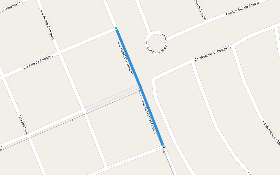 Rua Isabel Dias Goulart walking route map in Rondonópolis