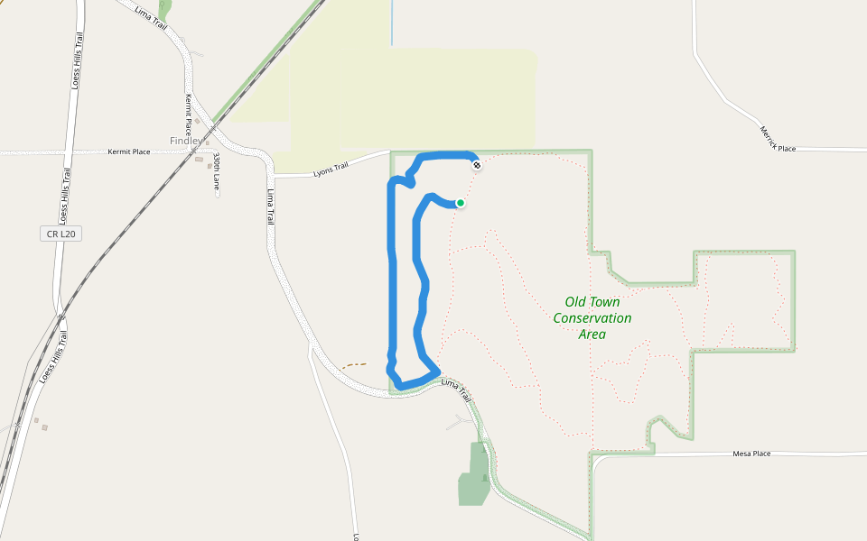Foster's Pass walking route map in Missouri Valley