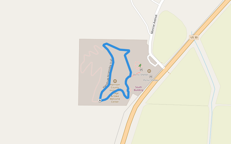 Handicap Accessible Trail walking route map in Missouri Valley