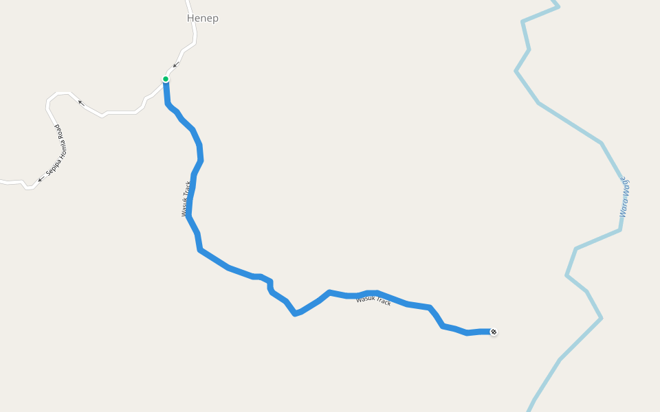 Wasuk Track walking route map in Ombal