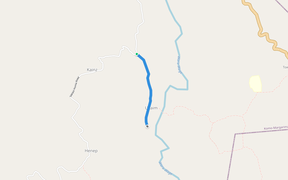Ukaim Track walking route map in Ombal