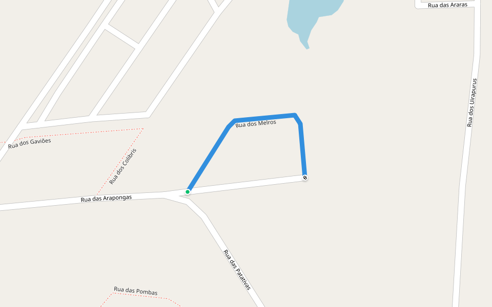 Rua dos Melros walking route map in Caldas Novas