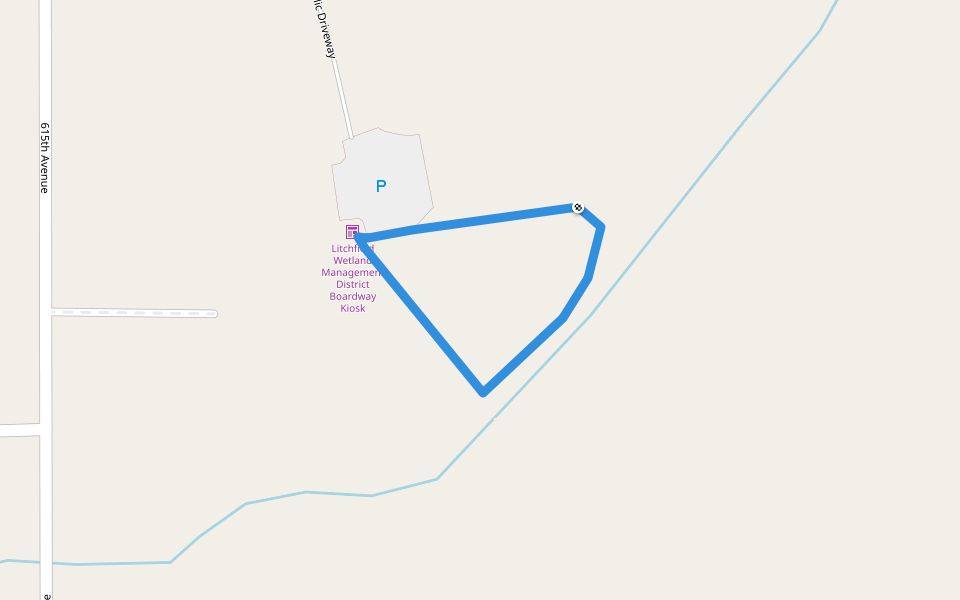 Litchfield Wetland Managment District Boardwalk walking route map in Litchfield