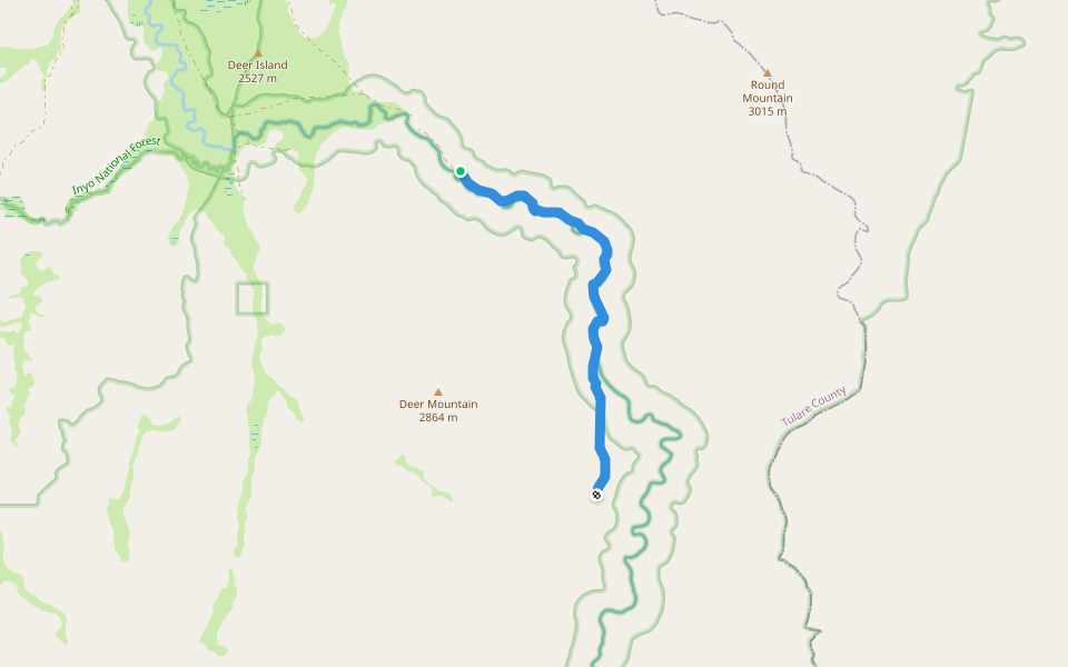 Deer Mountain Trail walking route map in Inyokern