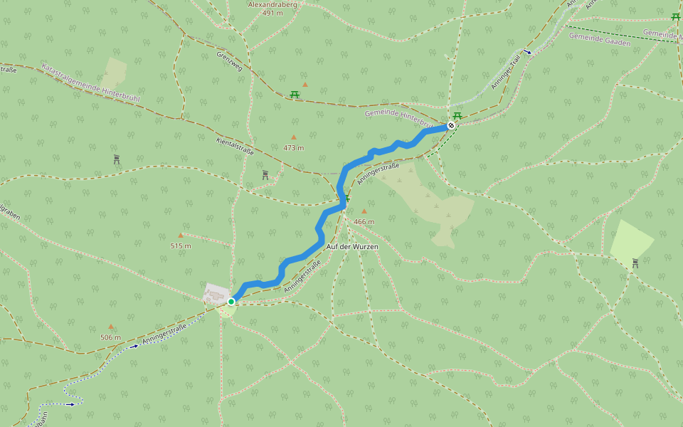 Krauste Linde Trail walking route map in Gaaden bei Mödling