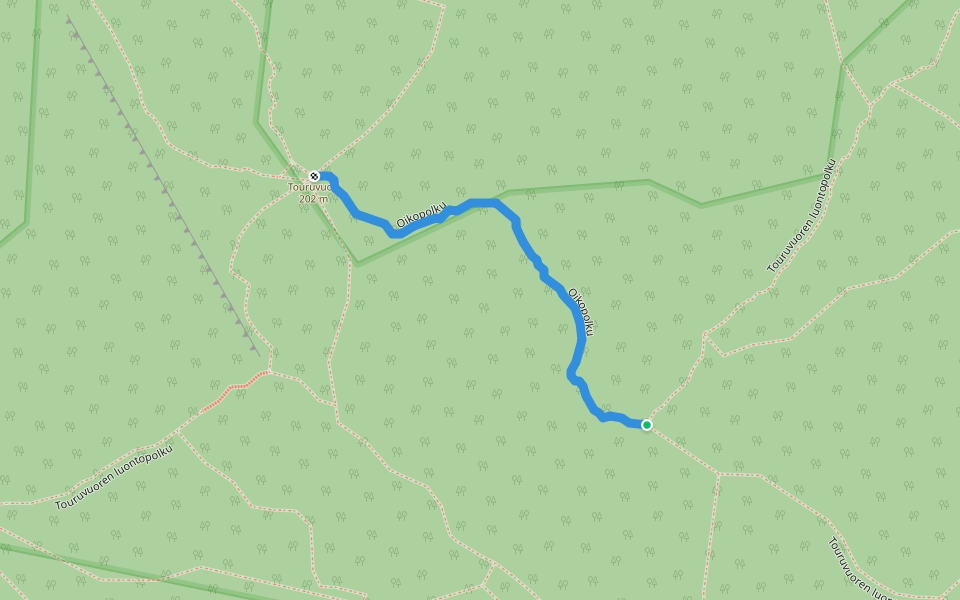 Oikopolku walking route map in Jyväskylä