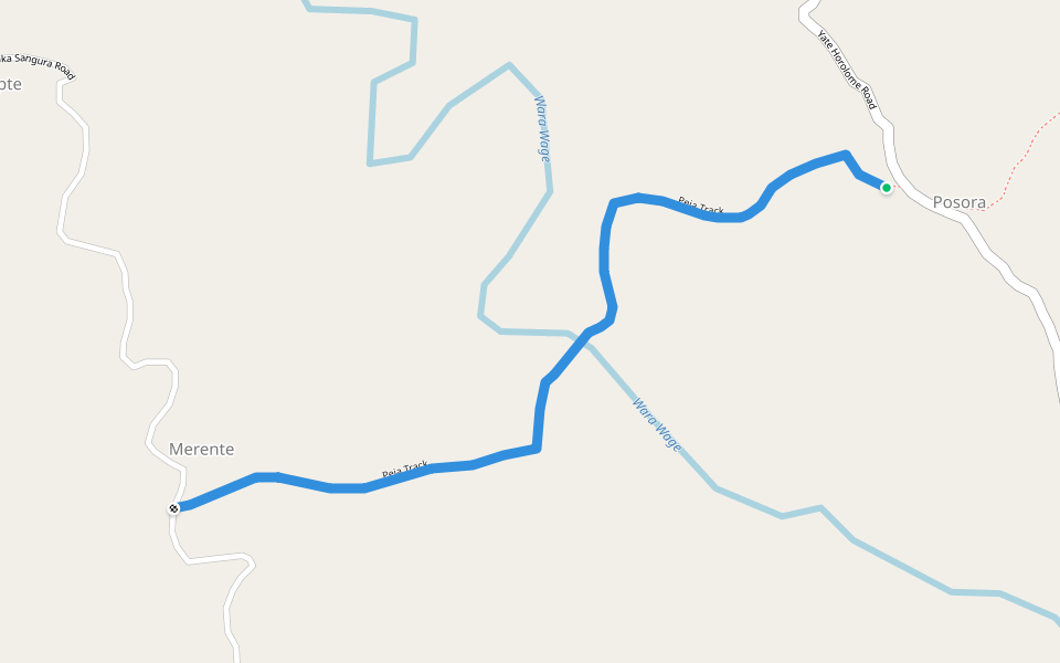 Peja Track walking route map in Tigisbi