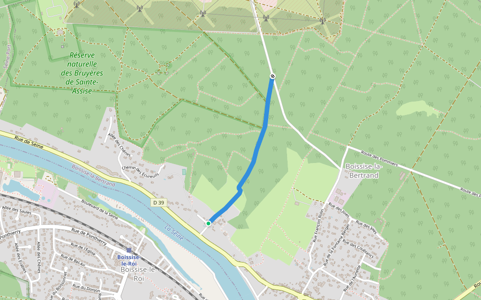 Chemin rural dit Rue des Caves walking route map in Boissise-la-Bertrand