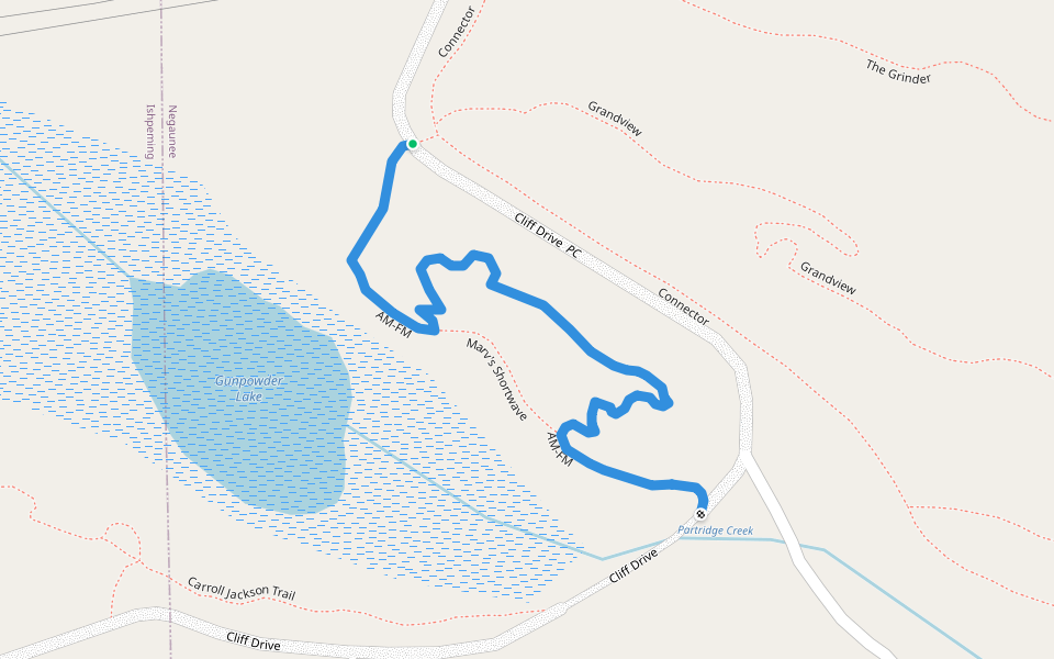 AM-FM walking route map in Negaunee