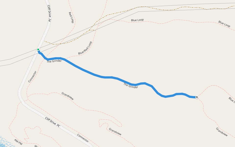 The Grinder walking route map in Negaunee