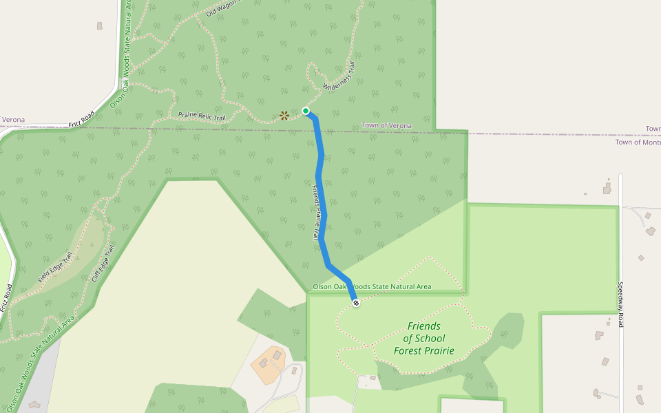 Friends Prairie Trail walking route map in Verona