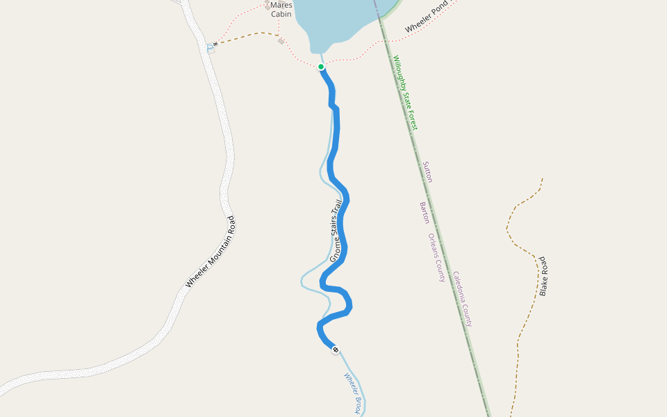 Gnome Stairs Trail walking route map in Barton